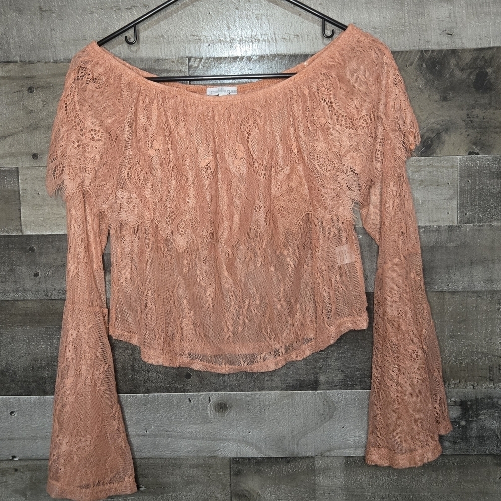 lace off the shoulder boho top